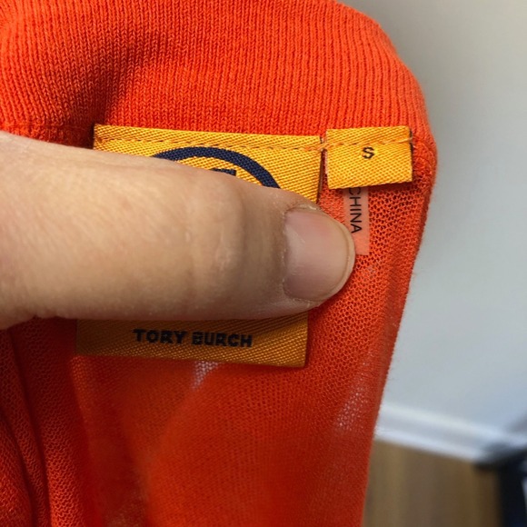 Tory Burch Sheath Dress Womens 6 Orange Cardigan Belted Business Career Teacher - Picture 8 of 16